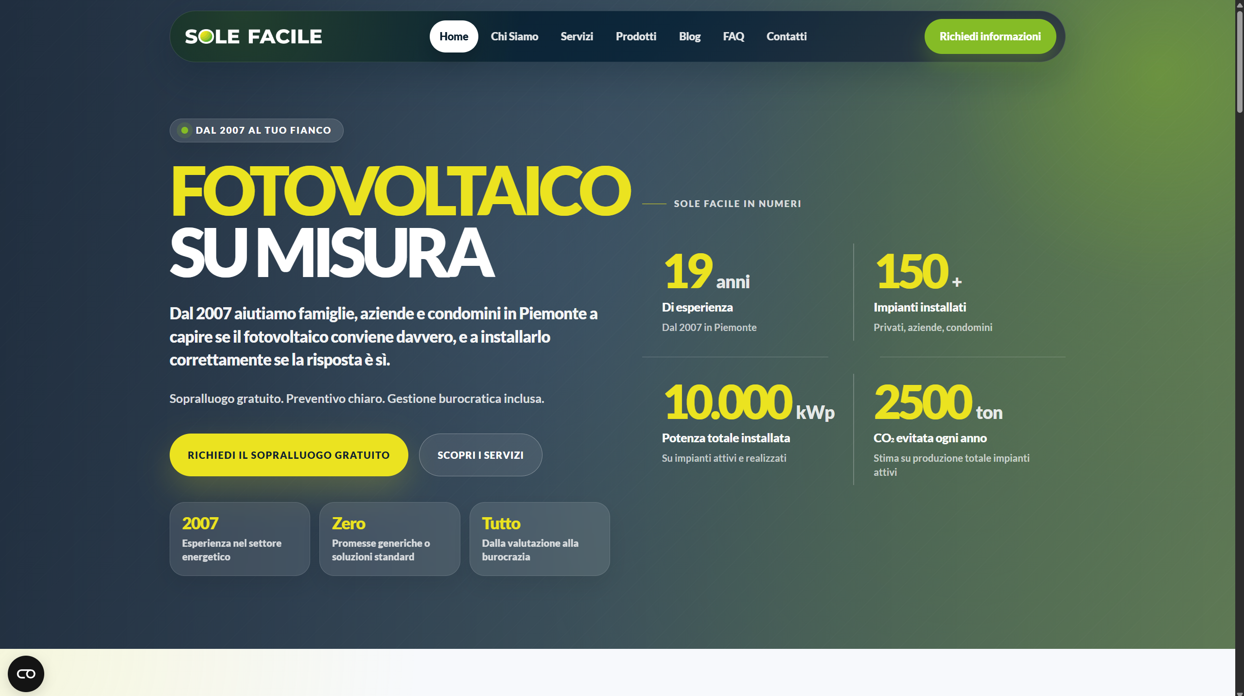Sole Facile SRL — sitio web